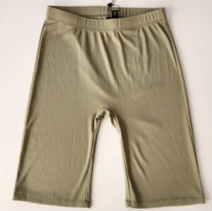 Vero Moda Olive Green Ribbed Biker Shorts
